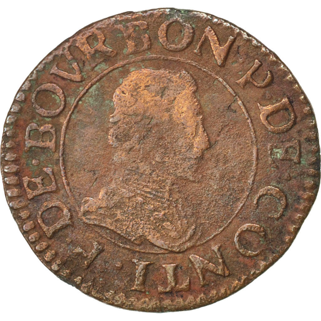 TERYTORIA FRANCUSKIE, CHÂTEAU-REGNAULT, 2 Deniers, Tournois, Miedź, VF(20-25)