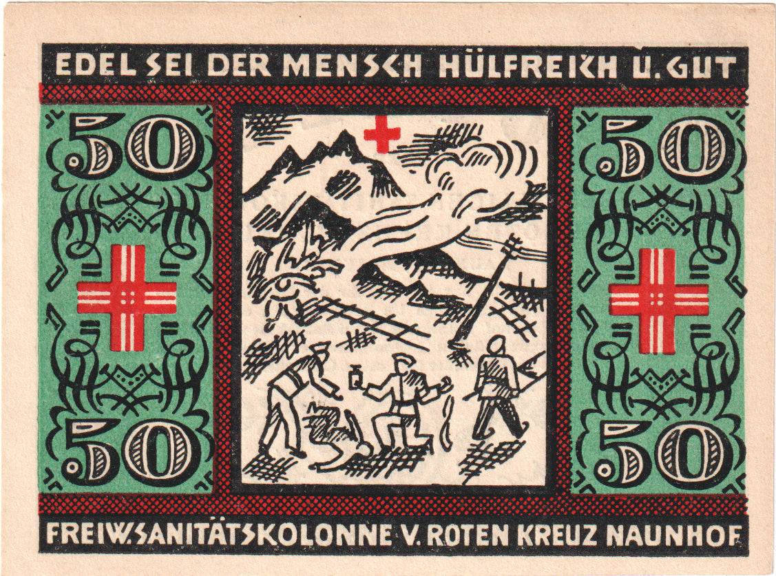 Geldschein, Deutschland, Naunhof, 50 Pfennig, personnage, 1921, UNZ-