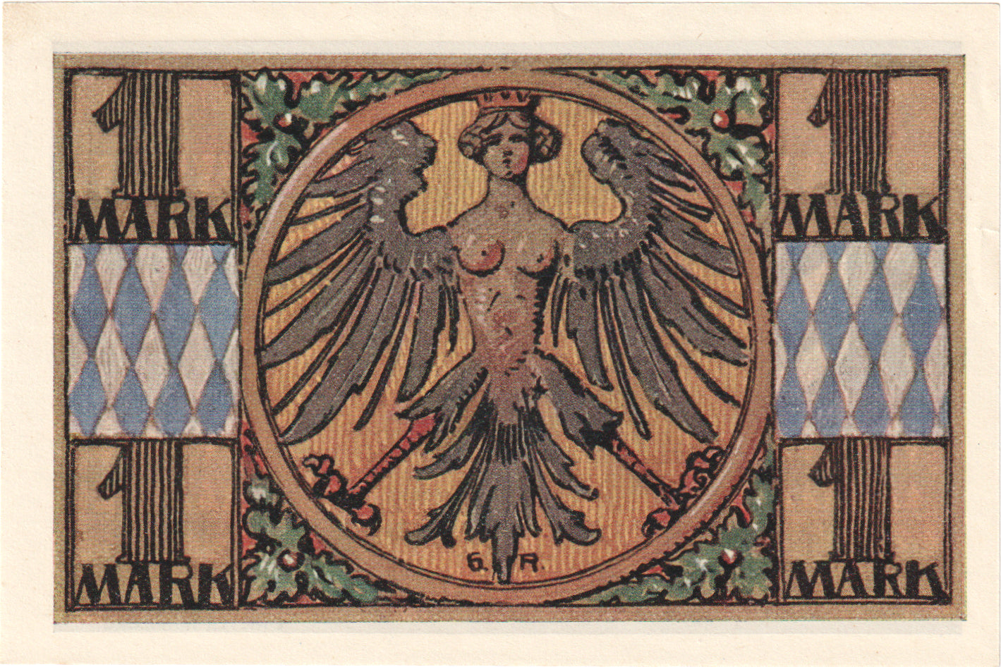 Geldschein, Deutschland, Nürnberg Notgeldausstellung, 1 Mark, personnage 1