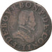 TERYTORIA FRANCUSKIE, CHÂTEAU-REGNAULT, 2 Deniers, Tournois, Miedź, VF(20-25)