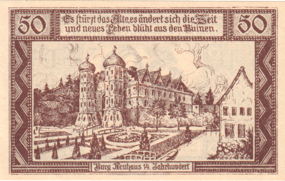 Geldschein, Deutschland, Neuhaus a.d Elbe, 50 Pfennig, Maison, 1921, 1921-04-01
