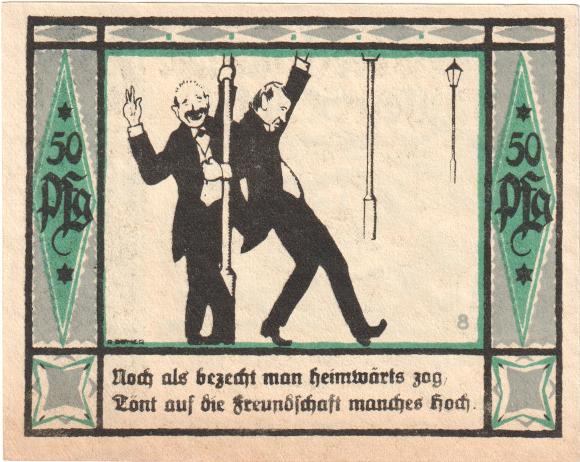 Billete, Alemania, Mulsen St Jacob Gemeinde, 50 Pfennig, personnage, 1921