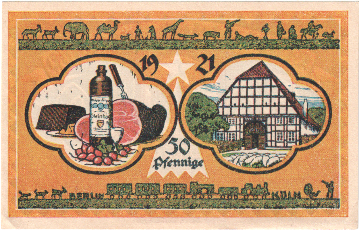 Geldschein, Deutschland, Steinheim Stadt, 50 Pfennig, Maison, 1921, 1921-03-18