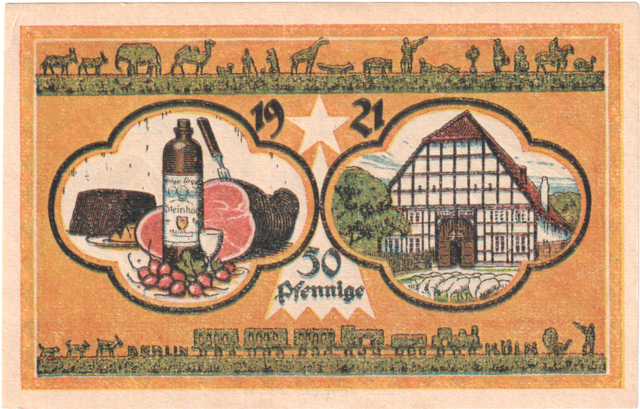 Banknot, Niemcy, Steinheim Stadt, 50 Pfennig, maison 1, 1921, 1921-03-18