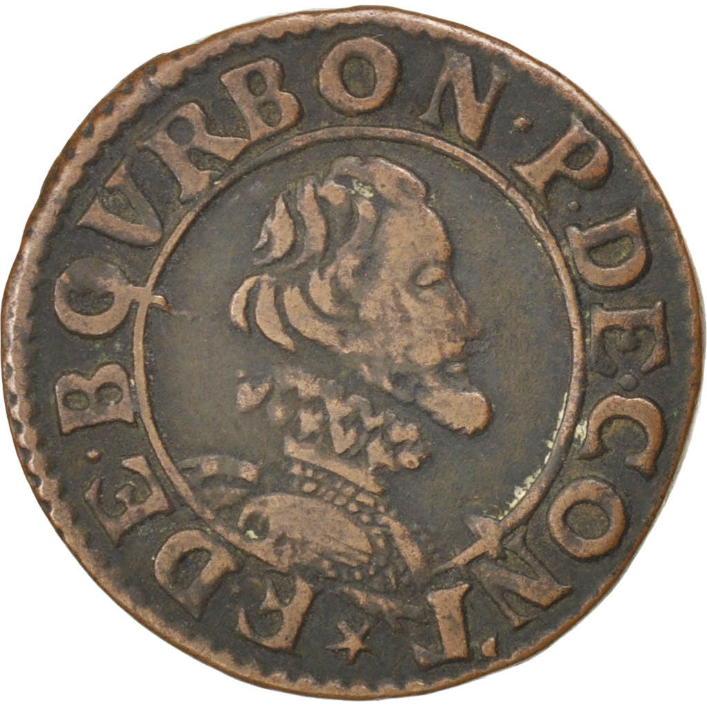ESTADOS FRANCESES, CHÂTEAU-REGNAULT, 2 Deniers, Tournois, Cobre, EF(40-45)