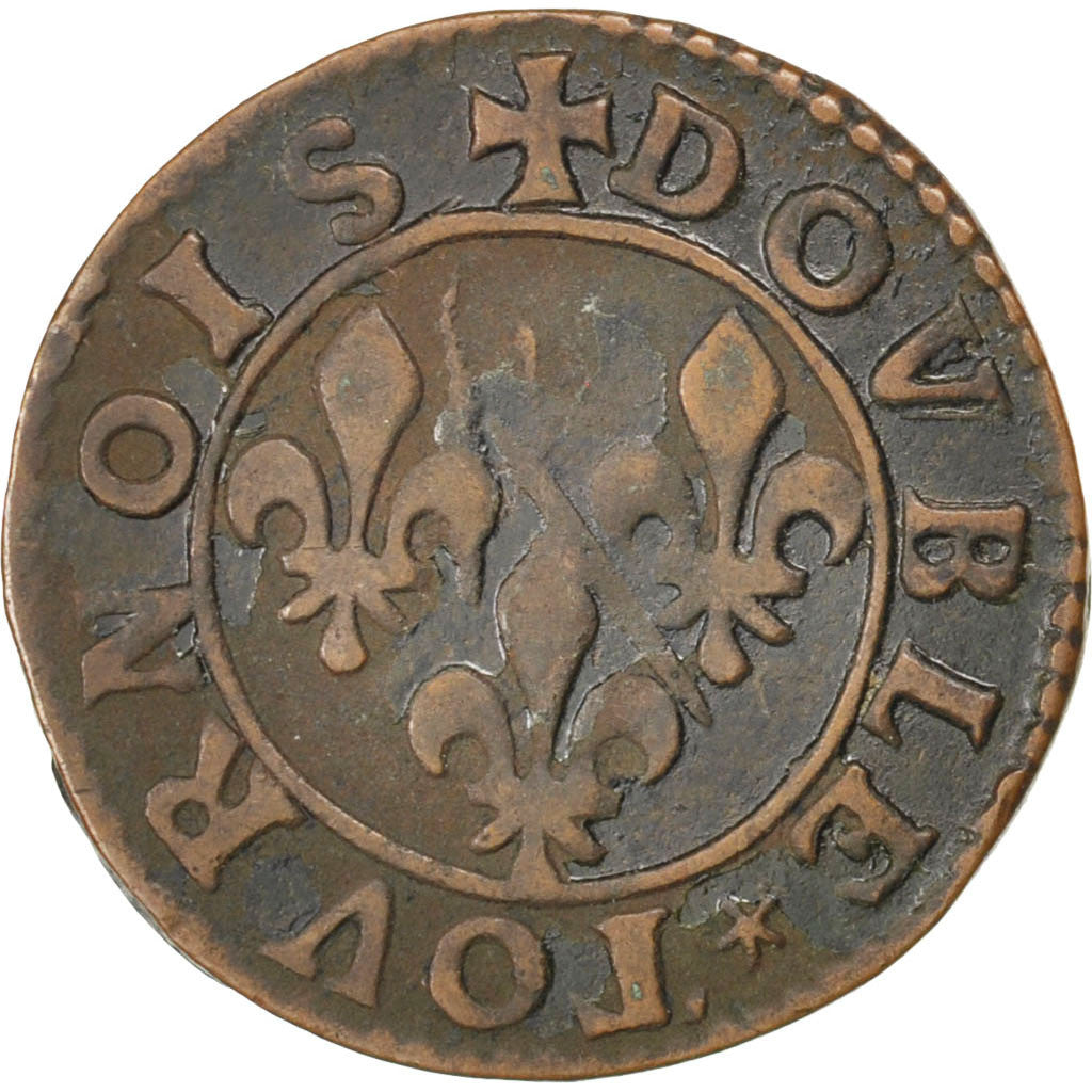 ESTADOS FRANCESES, CHÂTEAU-REGNAULT, 2 Deniers, Tournois, Cobre, EF(40-45)
