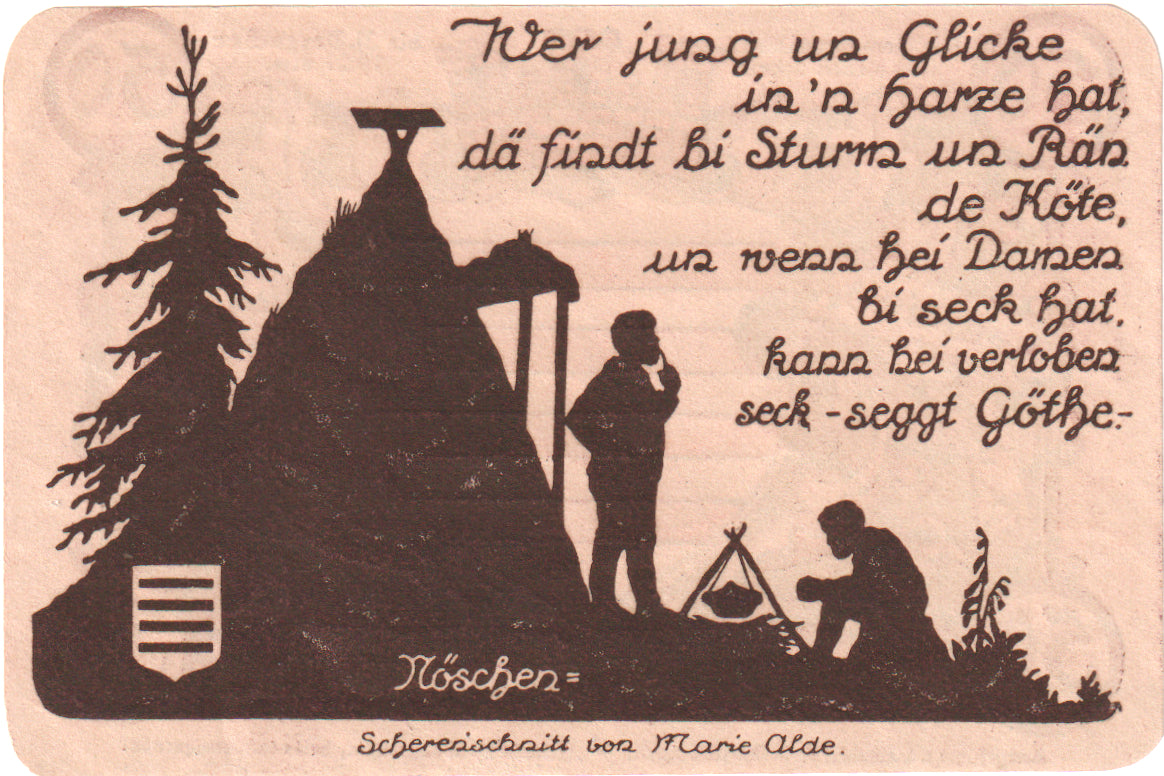 Geldschein, Deutschland, Noschenrode Gemeinde, 50 Pfennig, personnage, 1921