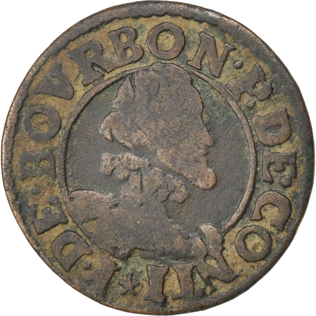 ESTADOS FRANCESES, CHÂTEAU-REGNAULT, 2 Deniers, Tournois, Cobre, VF(20-25)