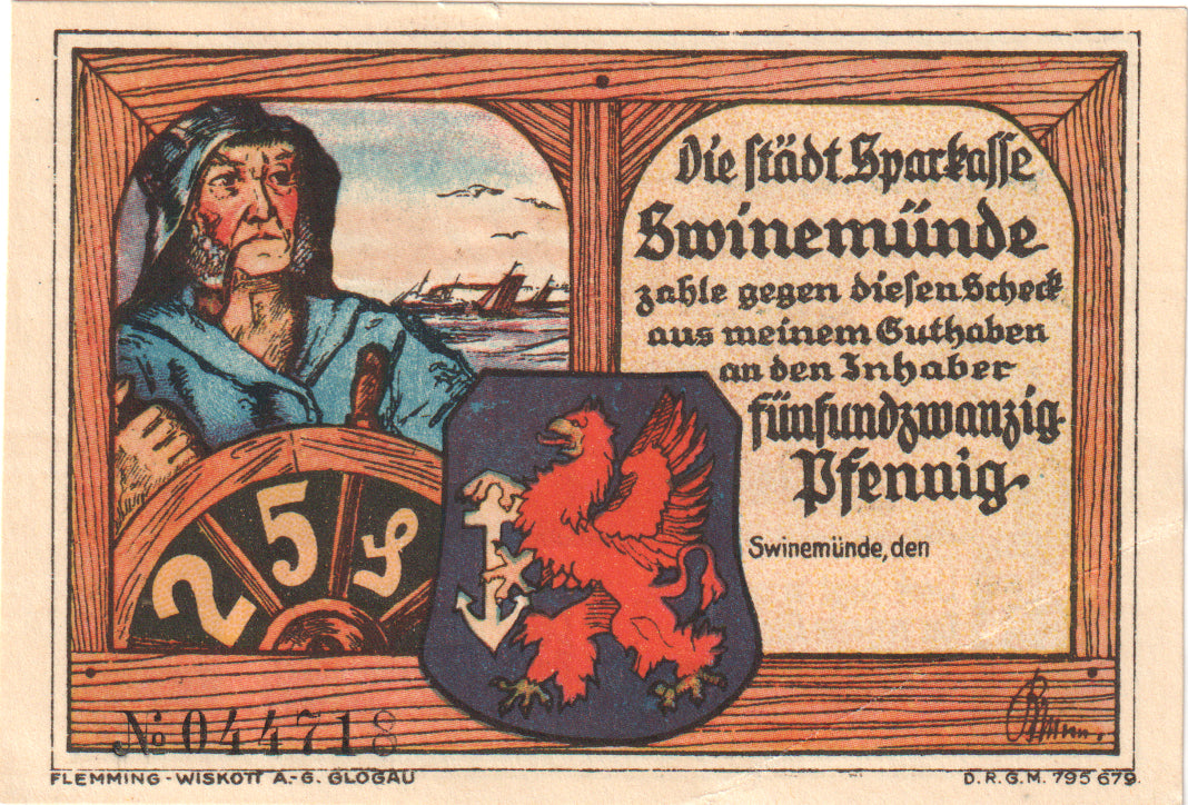 Banconote, Germania, Swinemünde, 25 Pfennig, village, Undated (1922), FDS
