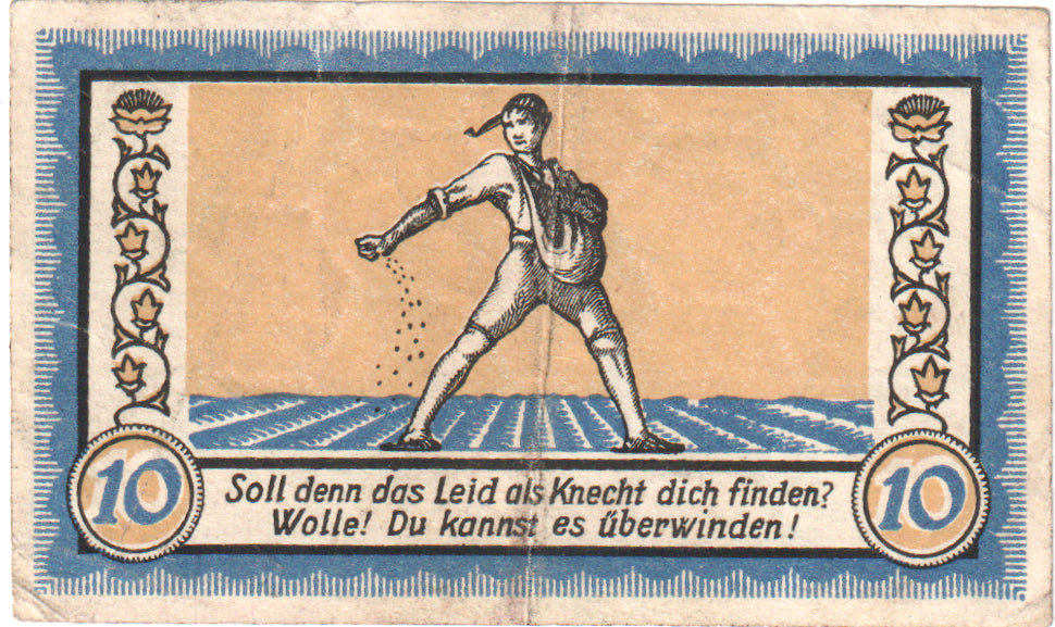 Banknot, Niemcy, Neuwied Stadt, 10 Pfennig, personnage, 1918, 1918-10-31