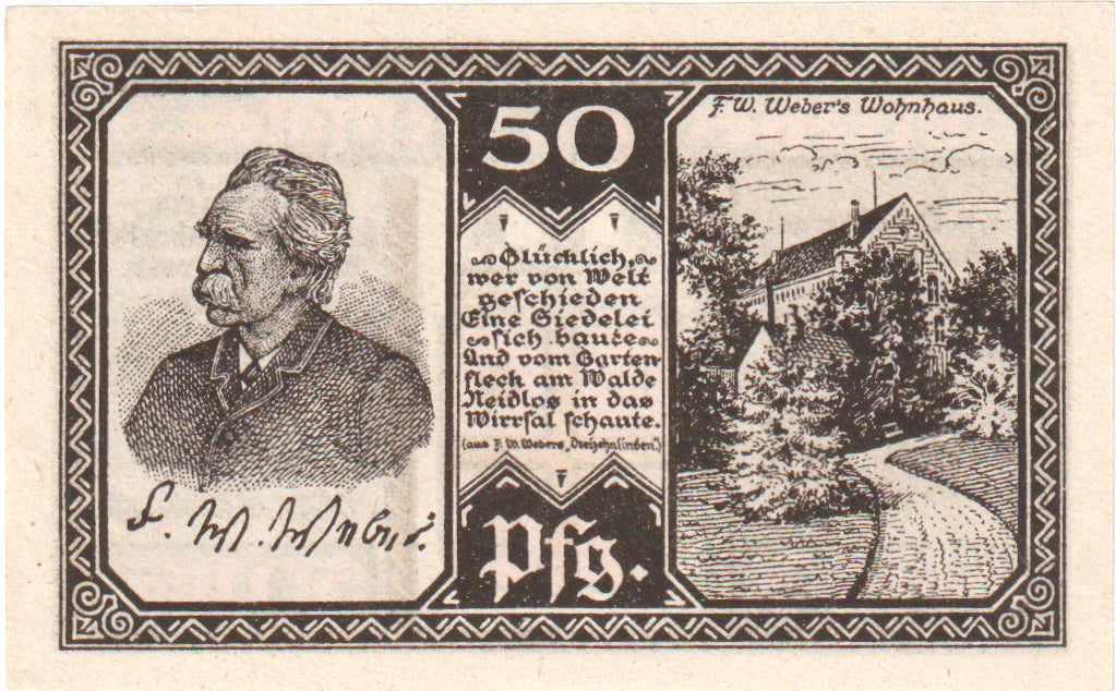 Geldschein, Deutschland, Nieheim, 50 Pfennig, paysage, 1921, 1921-11-19, UNZ