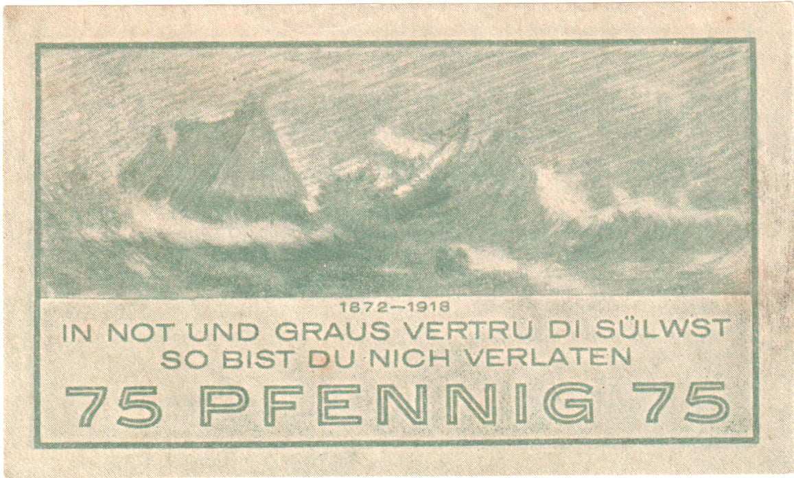 Geldschein, Deutschland, Niendorf, 75 Pfennig, paysage, 1921, 1921-03-01, VZ+