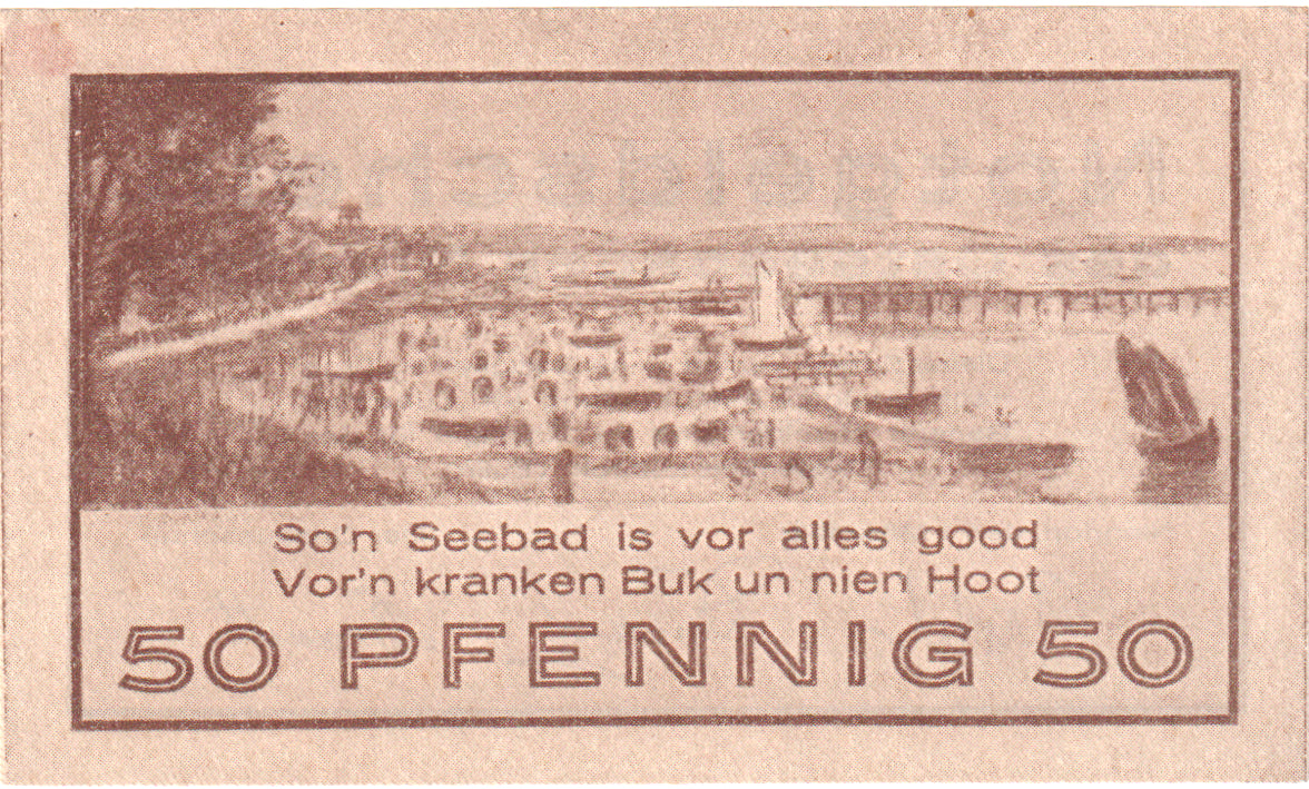 Geldschein, Deutschland, Niendorf, 50 Pfennig, paysage, 1921, 1921-03-01, VZ+