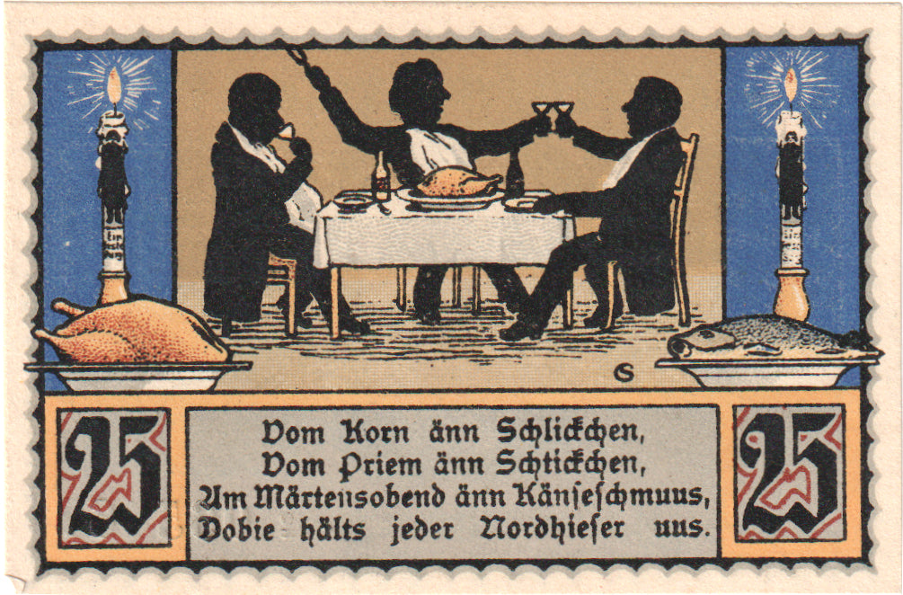 Nota, Alemanha, Nordhausen Stadt, 25 Pfennig, personnage, 1921, 1921-05-01