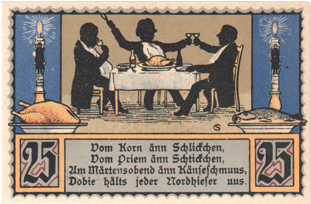 Nota, Alemanha, Nordhausen Stadt, 25 Pfennig, personnage 1, 1921, 1921-05-01