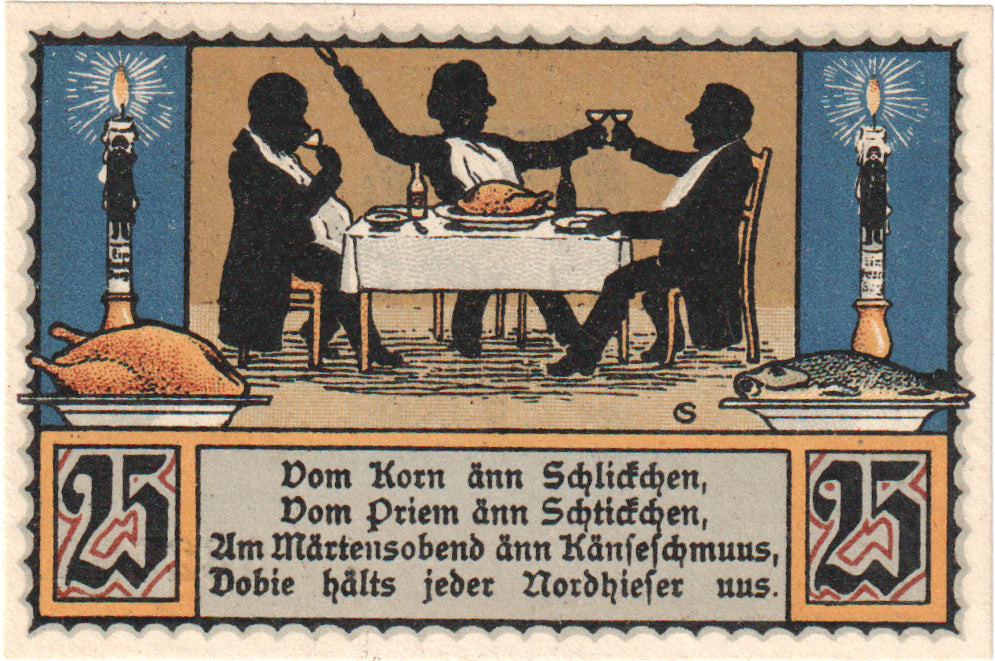 Nota, Alemanha, Nordhausen Stadt, 25 Pfennig, personnage 3, 1921, 1921-05-01