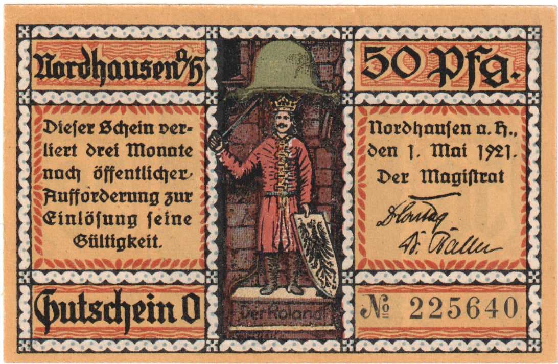 Banknote, Germany, Nordhausen Stadt, 50 Pfennig, ruelle, 1921, 1921-05-01