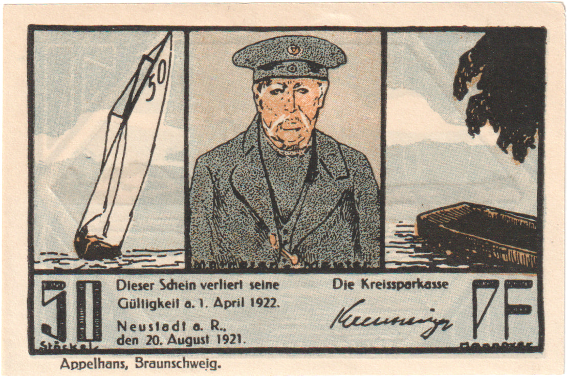 Geldschein, Deutschland, Neustadt Am Rübenberge Kreissparkasse, 50 Pfennig