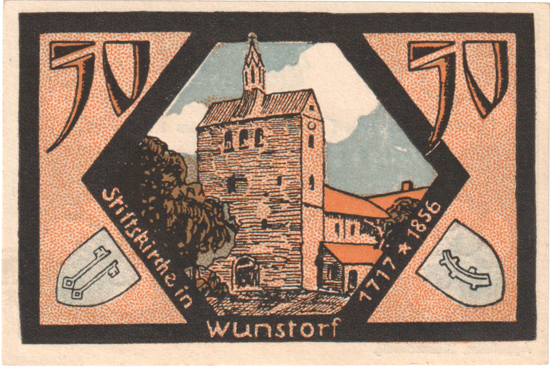 Banknot, Niemcy, Neustadt Am Rübenberge Kreissparkasse, 50 Pfennig, Batiment