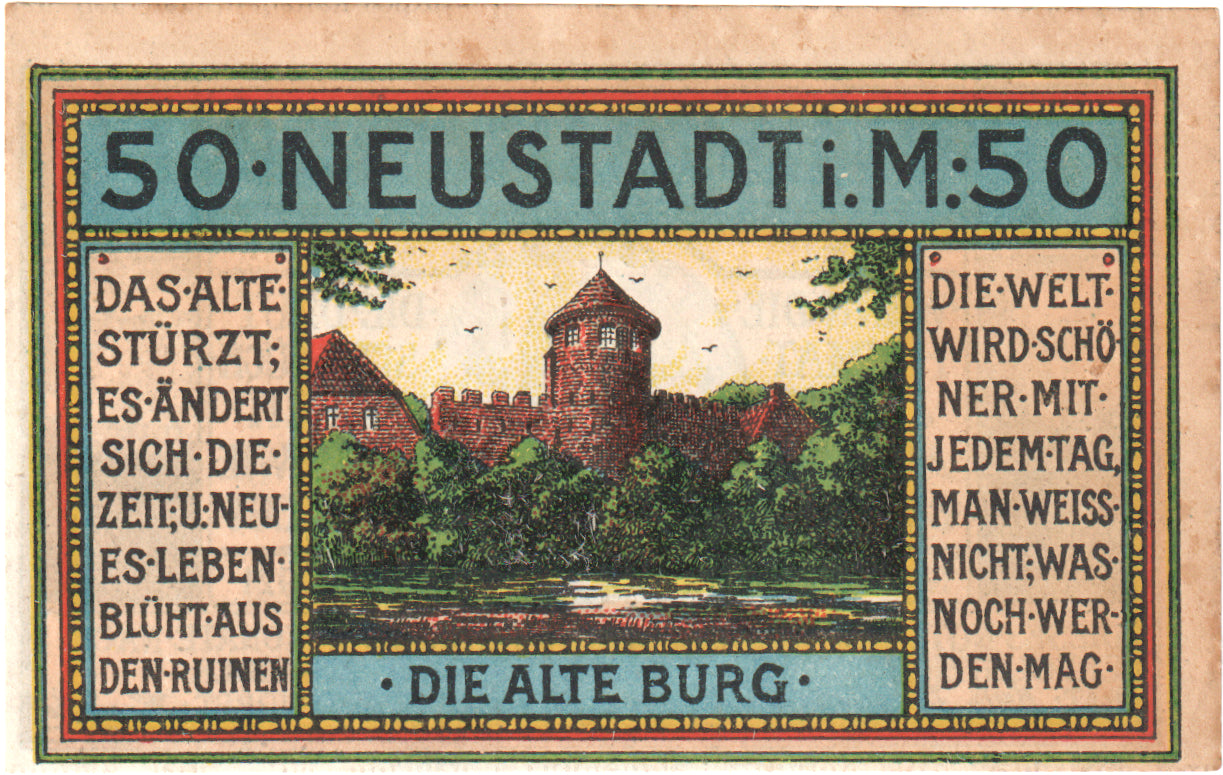 Geldschein, Deutschland, Neustadt Stadt, 50 Pfennig, château, 1921, 1921-11-24
