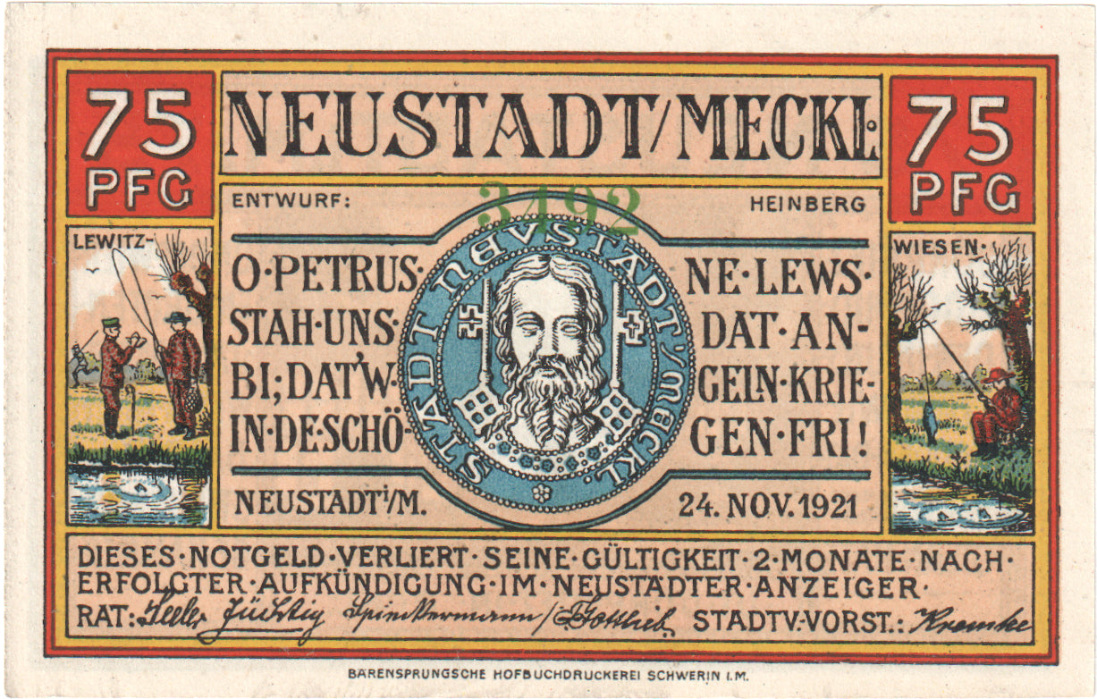 Billete, Alemania, Neustadt Stadt, 75 Pfennig, château, 1921, 1921-11-24, EBC+