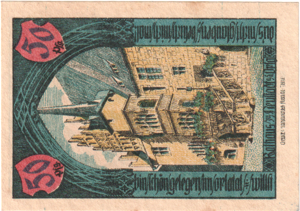 Billete, Alemania, Neustadt Stadt, 50 Pfennig, château, 1921, 1921-07-01, EBC+