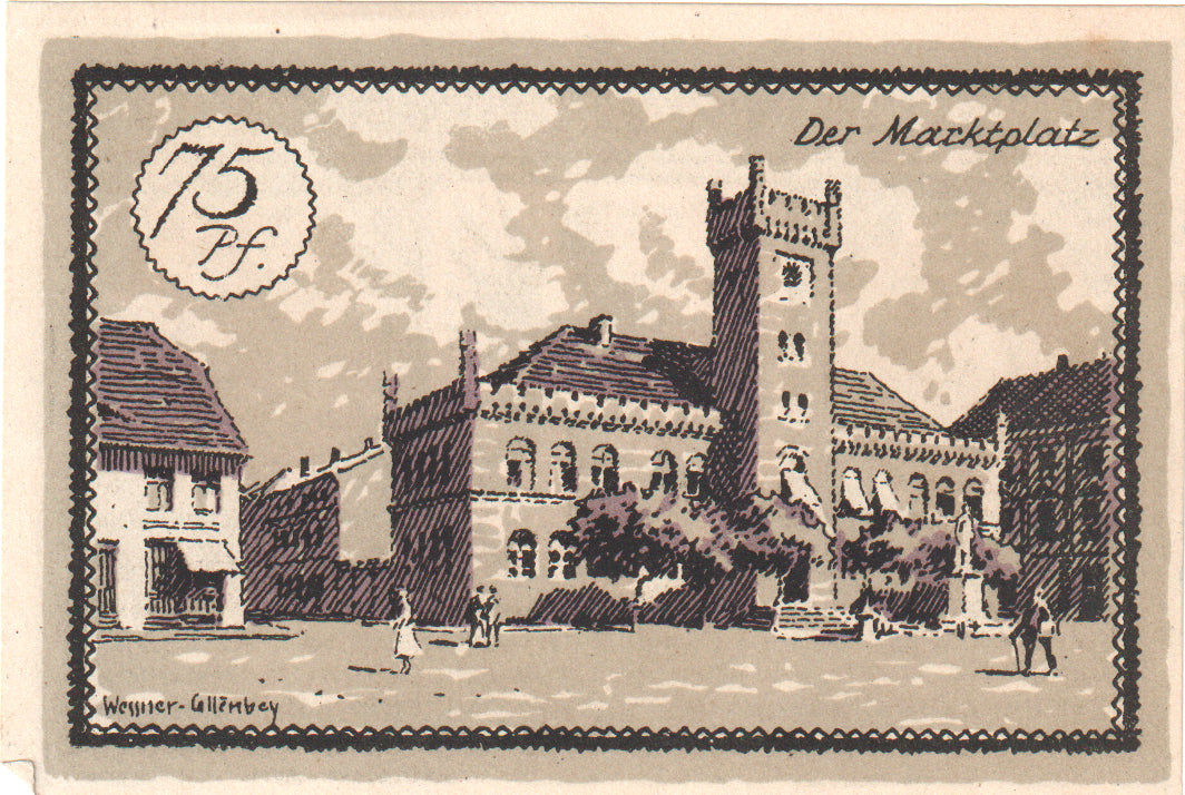 Banknot, Niemcy, Neustettin, 75 Pfennig, château, 1921, 1921-11-15, UNC(60-62)