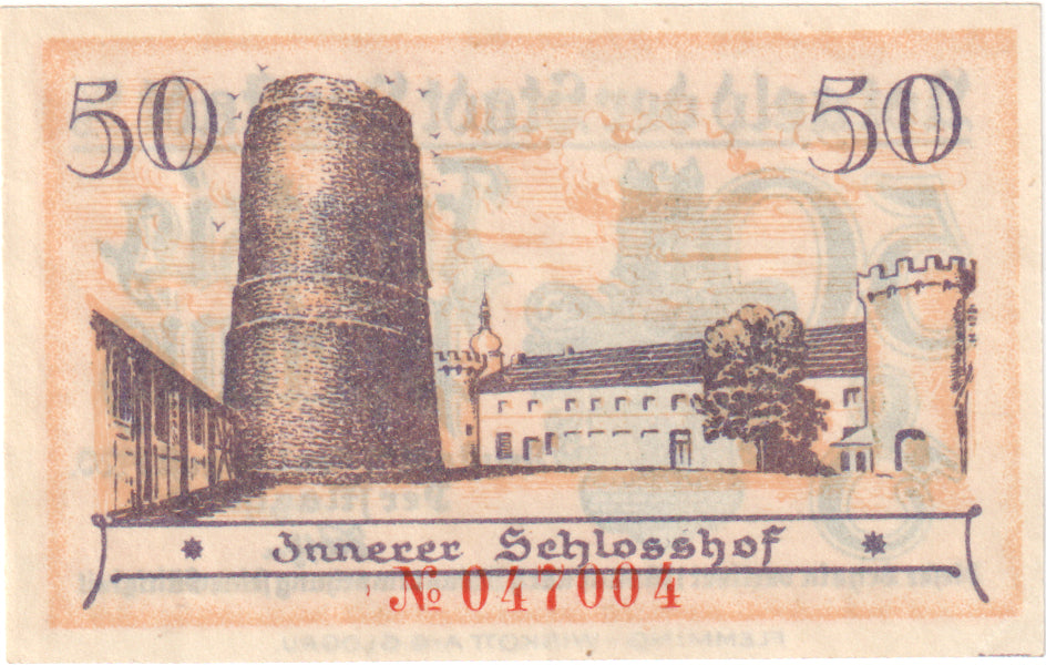 Banknot, Niemcy, Neustadt Stadt, 50 Pfennig, château, 1921, 1921-07-01