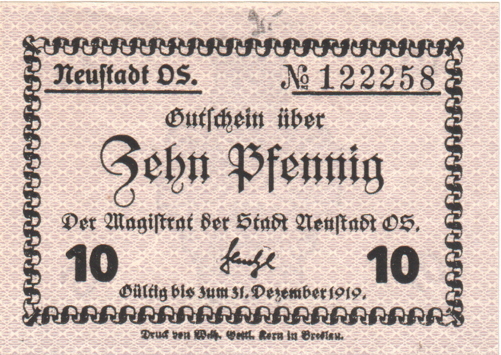 Banknote, Germany, Neustadt Stadt, 10 Pfennig, tour, 1920, 1920-08-01