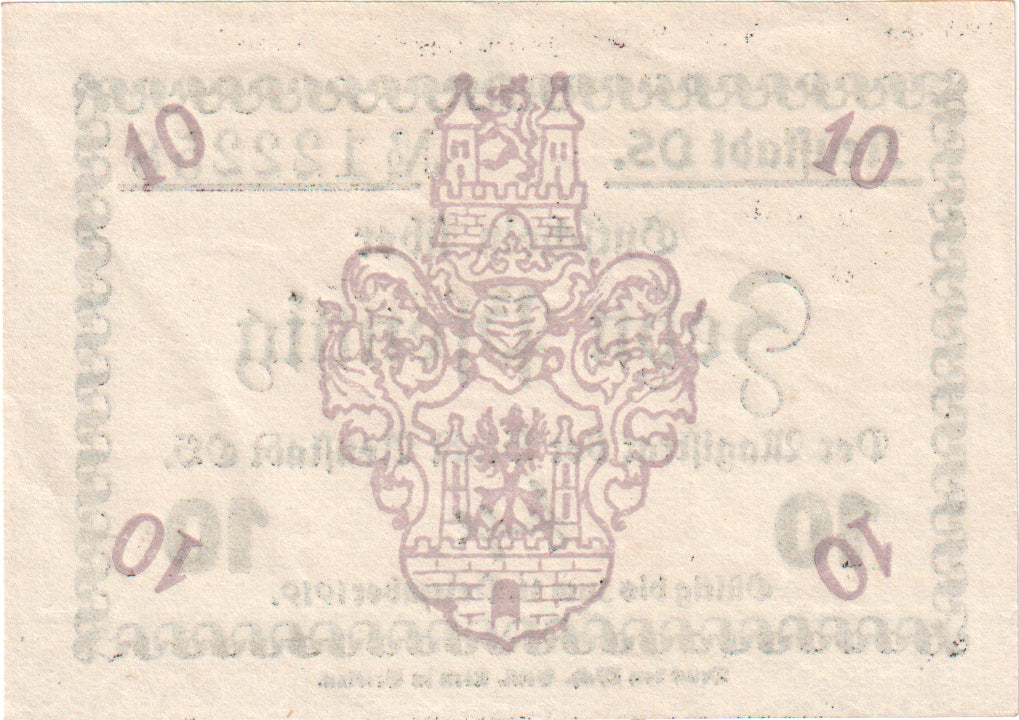 Banknote, Germany, Neustadt Stadt, 10 Pfennig, tour, 1920, 1920-08-01