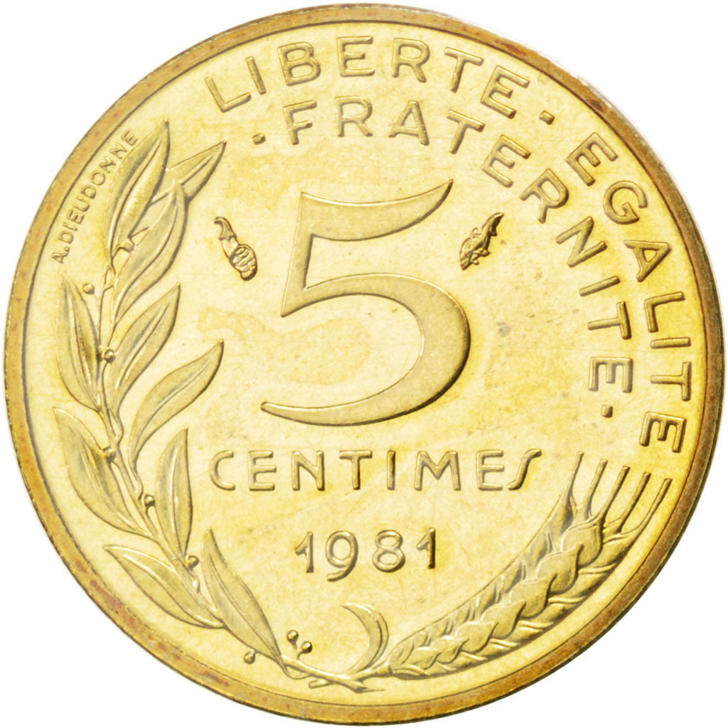 France, 5 Centimes, Marianne, 1981, Bronze-Aluminium, FDC, Gadoury:175, KM:933