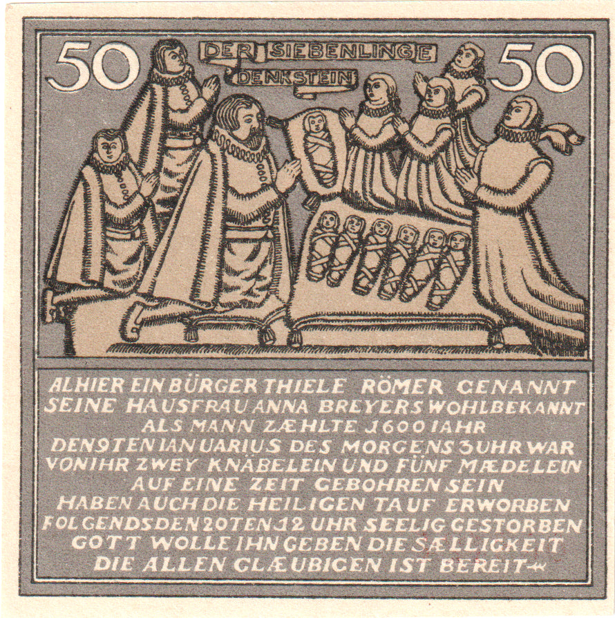 Banknot, Niemcy, Hameln, 50 Pfennig, personnage 1, 1921, 1921-06-01, UNC(65-70)