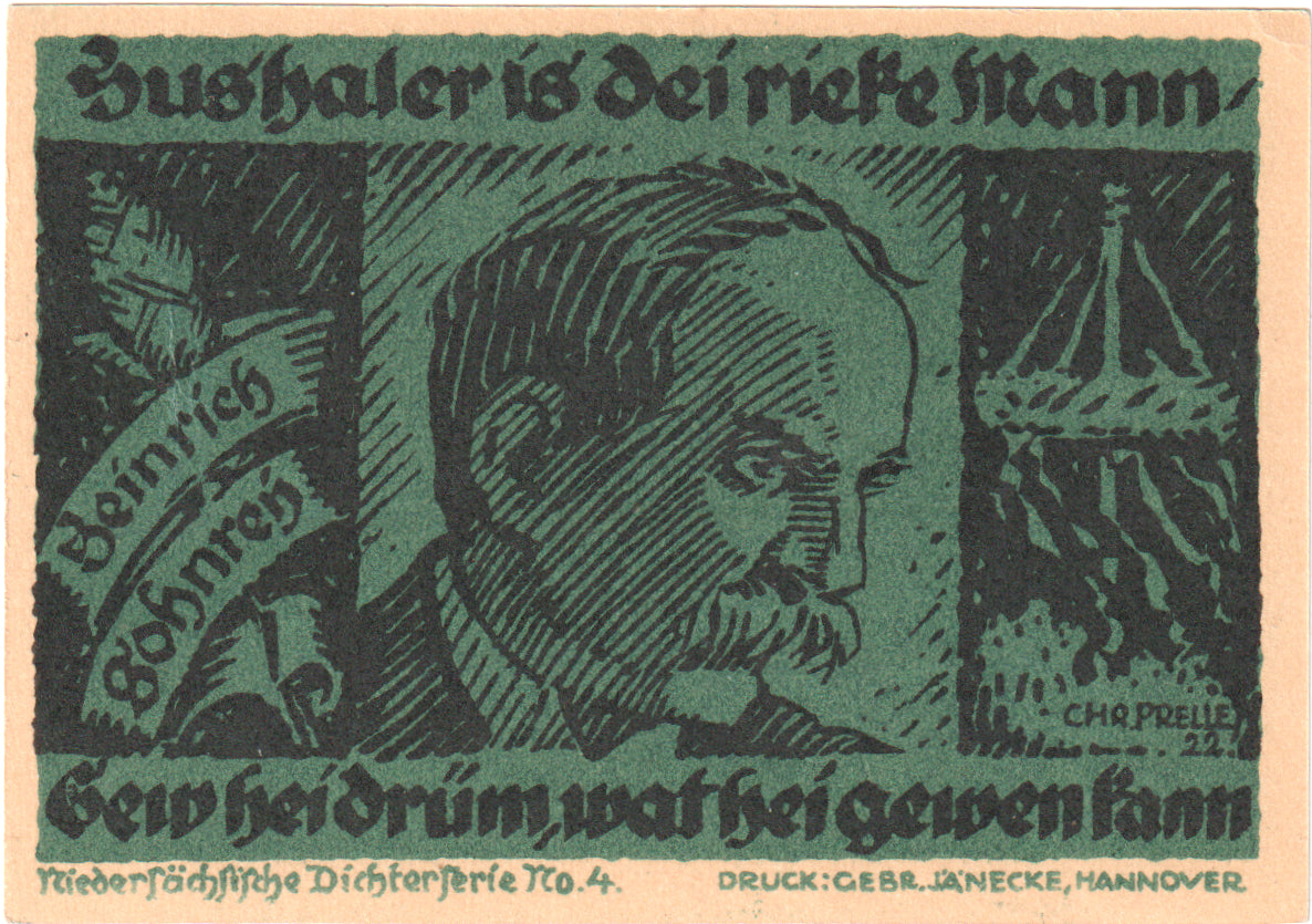 Nota, Alemanha, Hannover, 3 Mark, personnage 1, 1922, 1922-02-01, UNC(65-70)