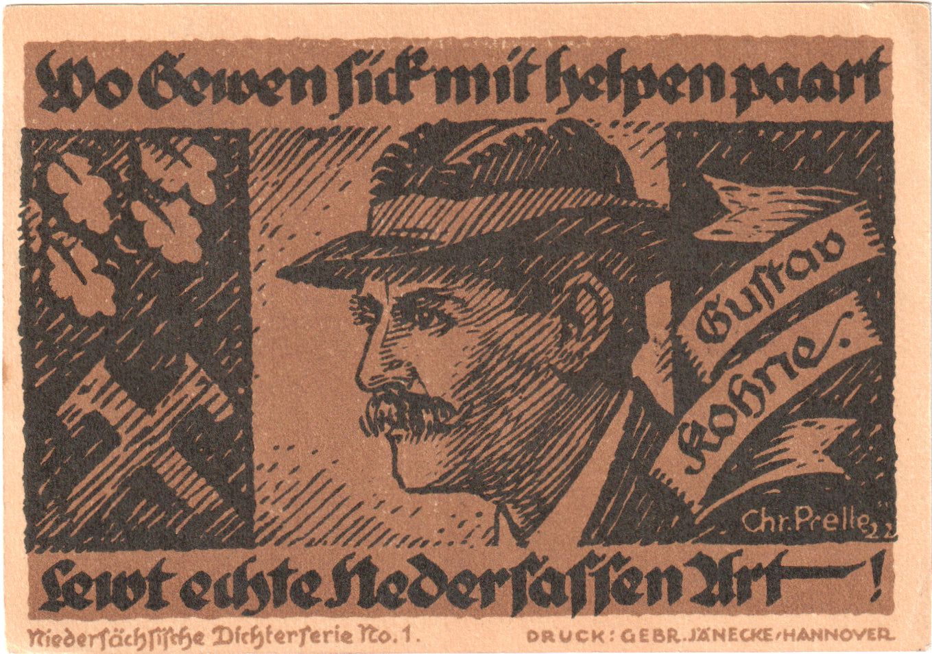 Banknot, Niemcy, Hannover, 20 Mark, personnage, 1922, 1922-02-01, UNC(65-70)
