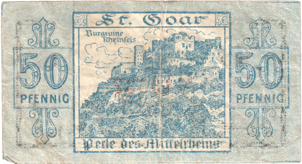 Billete, Alemania, St. Goar Stadt, 50 Pfennig, paysage, 1920, 1920-10-15, EBC