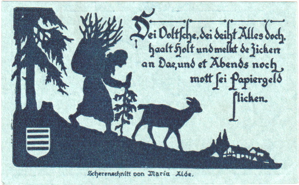 Geldschein, Deutschland, Noschenrode Gemeinde, 50 Pfennig, personnage, 1921
