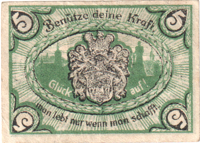 Geldschein, Deutschland, Annaberg Stadt, 5 Pfennig, Ecusson, 1920, VZ+