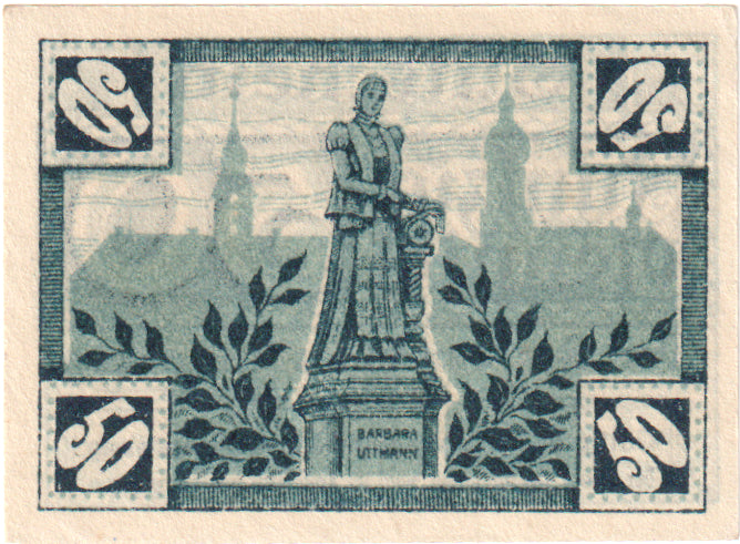 Banknot, Niemcy, Annaberg Stadt, 50 Pfennig, Ecusson, 1920, UNC(60-62)