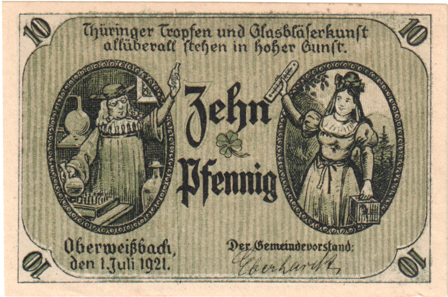Banconote, Germania, Oberweißbach, Cursdorf Deesbach und Lichtenhain Gemeinden