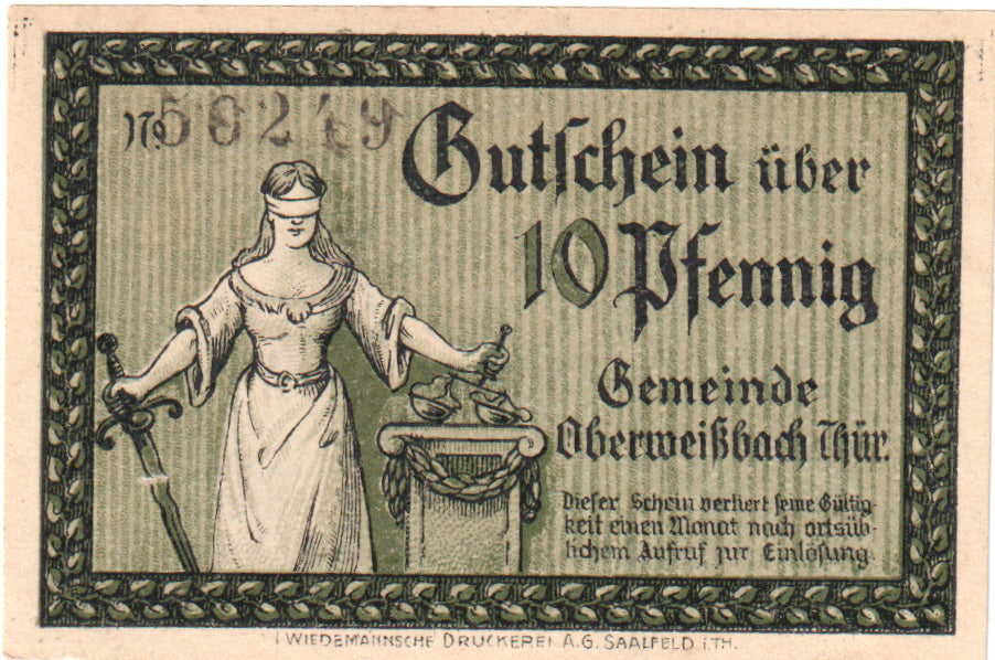 Banconote, Germania, Oberweißbach, Cursdorf Deesbach und Lichtenhain Gemeinden