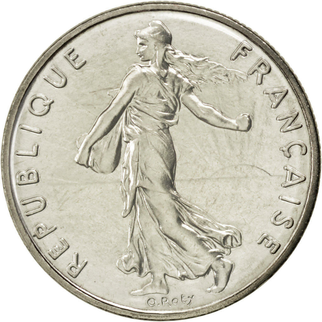 Francja, 1/2 Franc, Semeuse, 1985, Nikiel, MS(65-70), Gadoury:429, KM:931.1