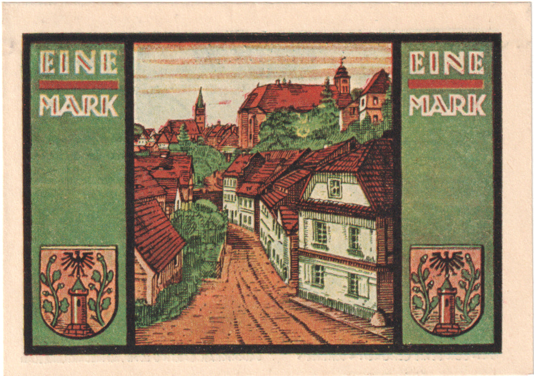 Banknot, Niemcy, Nimptsch Stadt, 1 Mark, Maison, 1921, UNC(60-62), Mehl:977.1
