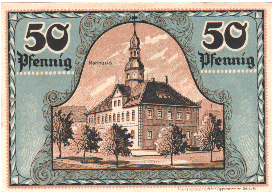 Billete, Alemania, Ronneburg, 50 Pfennig, mairie 1, 1921, 1921-05-01, SC