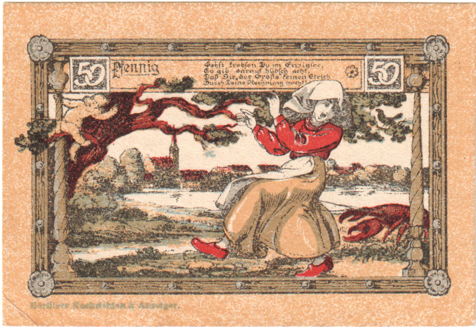 Geldschein, Deutschland, Norenberg, 50 Pfennig, personnage, 1921, VZ+