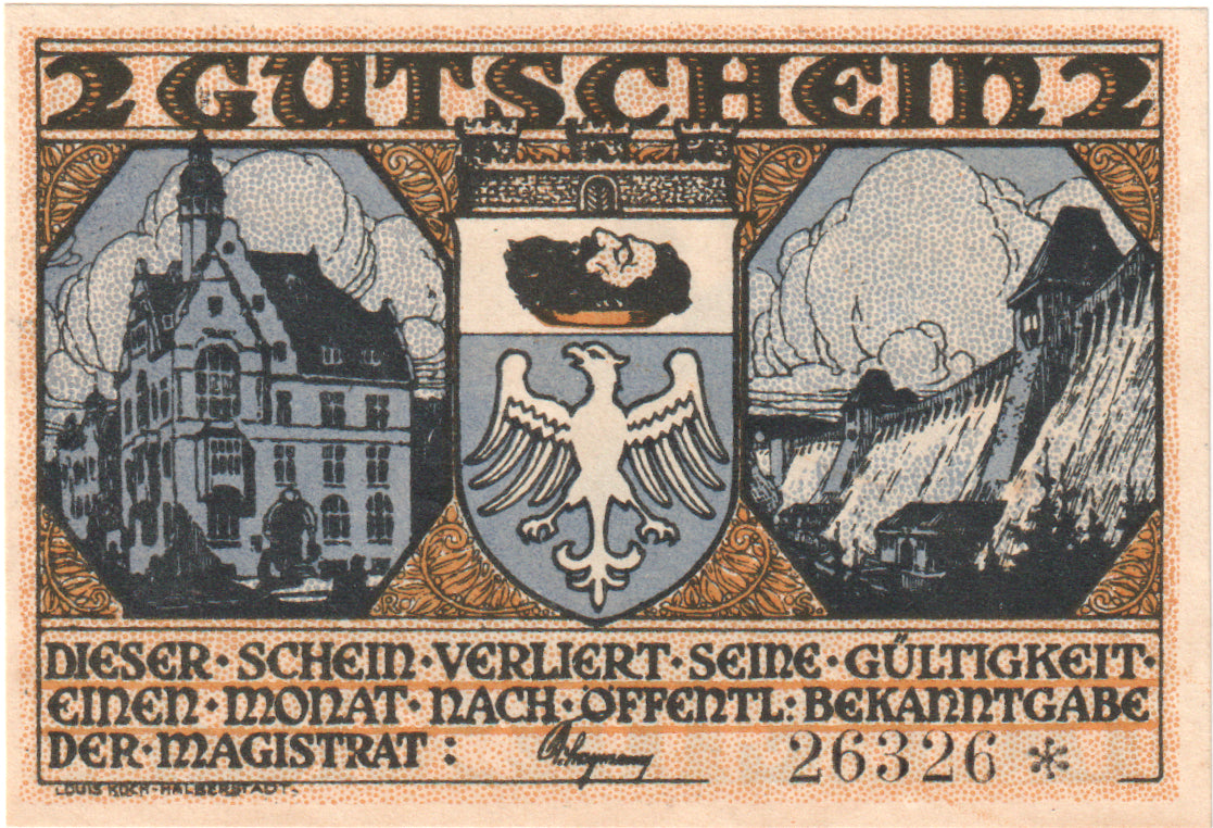 Geldschein, Deutschland, Neheim a.d. Ruhr Gemeinde, 2 Mark, personnage, UNZ-