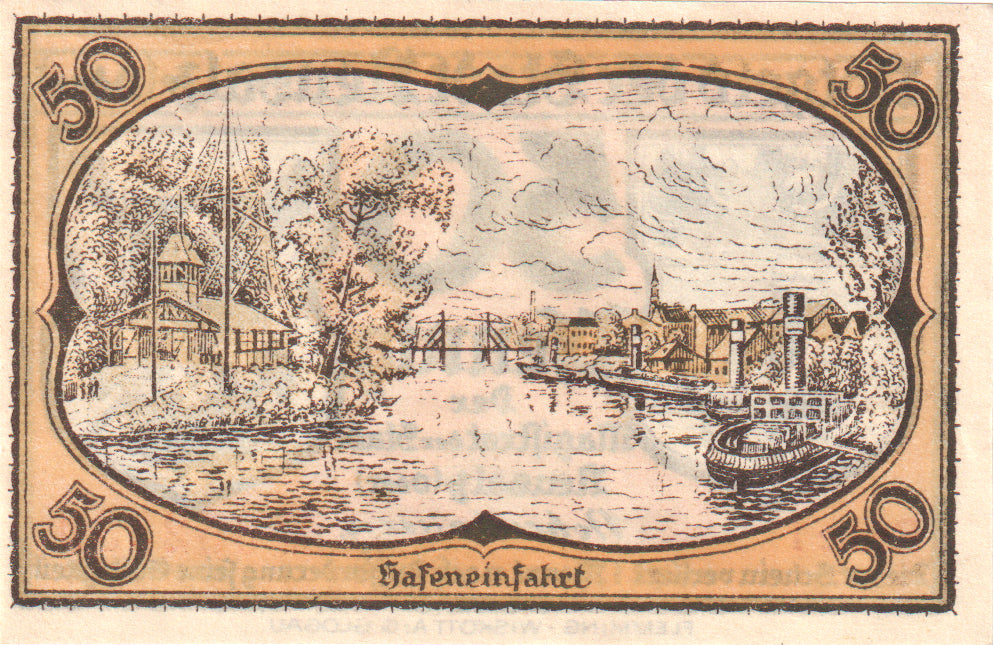 Geldschein, Deutschland, Neusalz a.d. Oder Stadt, 50 Pfennig, paysage 1, 1920