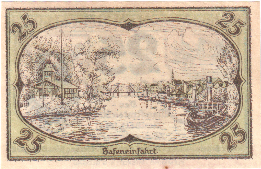 Geldschein, Deutschland, Neusalz a.d. Oder Stadt, 25 Pfennig, paysage, 1920