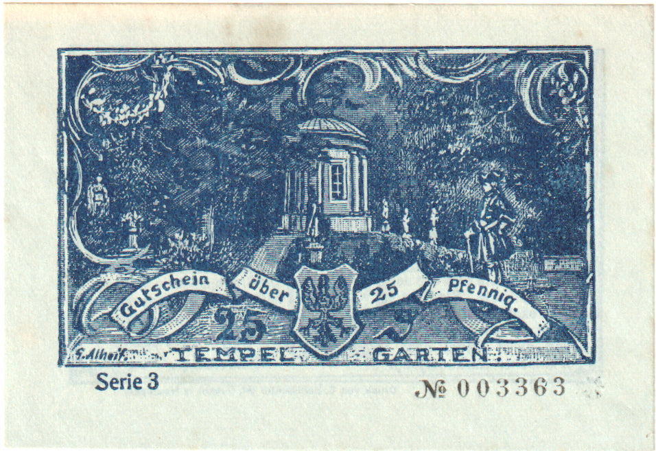 Banknot, Niemcy, Neuruppin, 25 Pfennig, personnage, 1921, UNC(63), Mehl:959.3