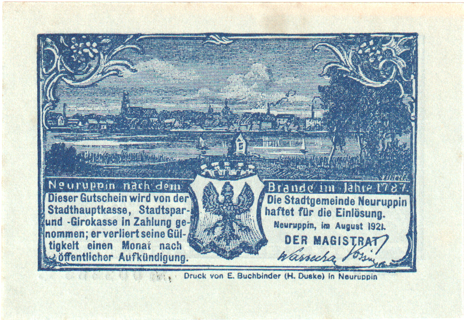 Banknot, Niemcy, Neuruppin, 25 Pfennig, personnage, 1921, UNC(63), Mehl:959.3