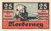 Billete, Alemania, Norderney Gemeinde, 25 Pfennig, paysage, 1921, 1921-05-14